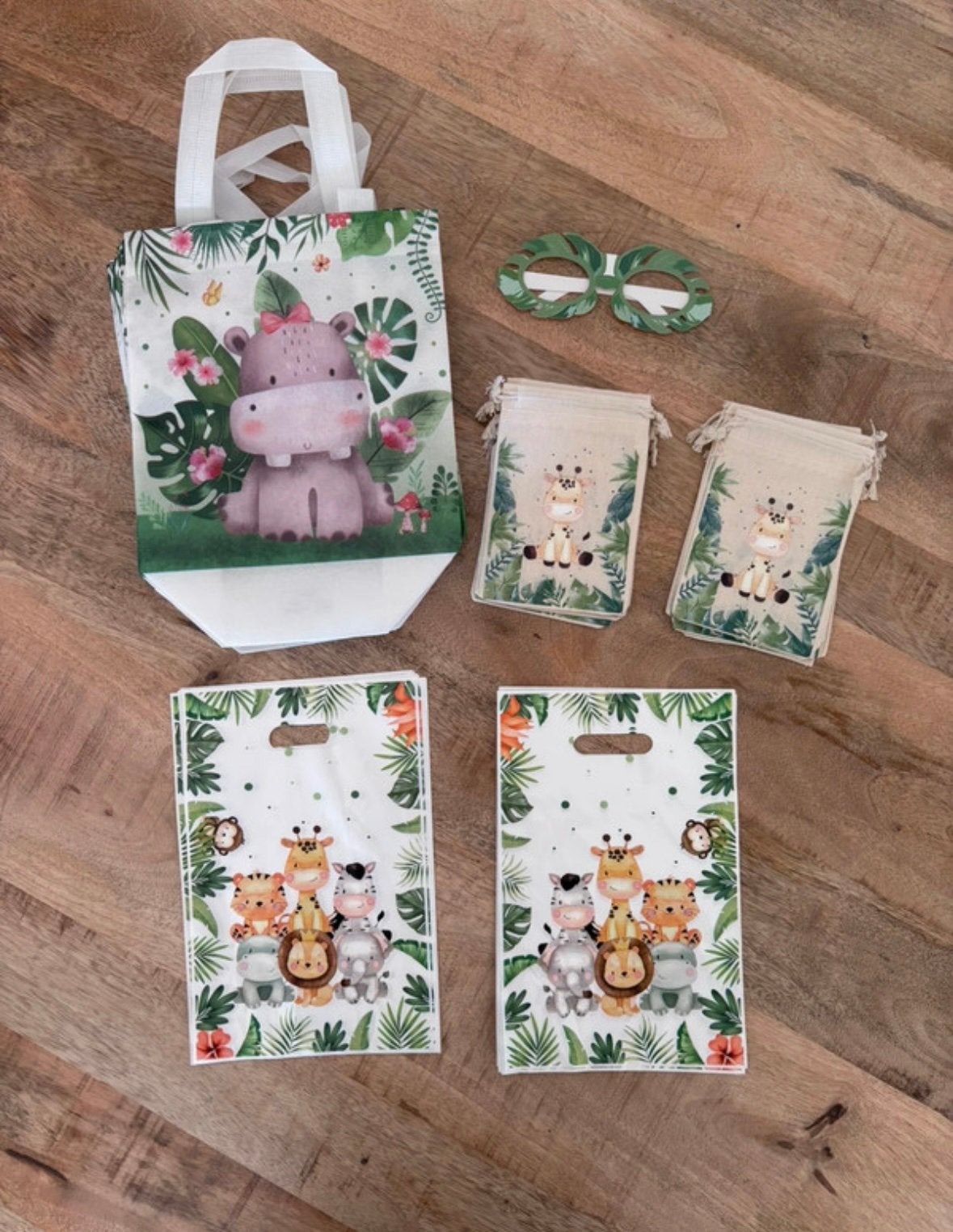 Jungle / Safari Uitdeelset 38-delig - Traktatie Feestje, Ophalen of Verzenden, Nieuw, Feestartikel, Verjaardag