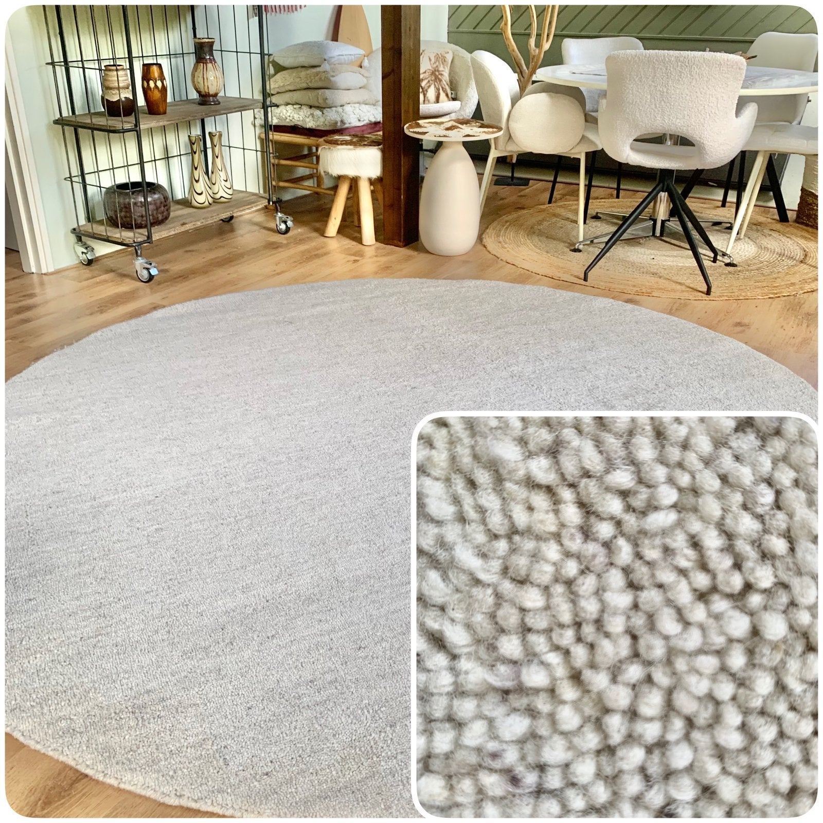 MINDER DUUR!! - berber beige xxl vloerkleed - fotoshoot, Huis en Inrichting, Stoffering | Tapijten en Kleden, Ophalen, Beige, Rond