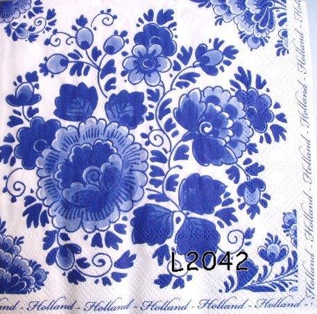 Servetten decoupage/bullet journal * Delfts Blauw L2042, Verzenden, Nieuw