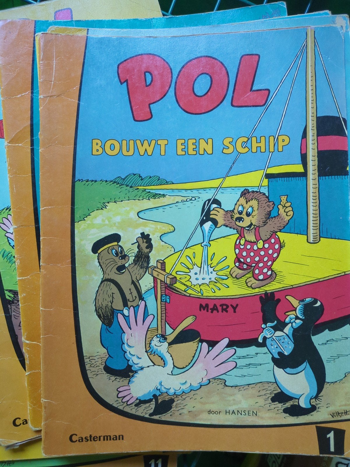Pol Bouwt een Schip - Vintage Stripboek Casterman, Eén stripboek, Verzenden, Gelezen, Hansen