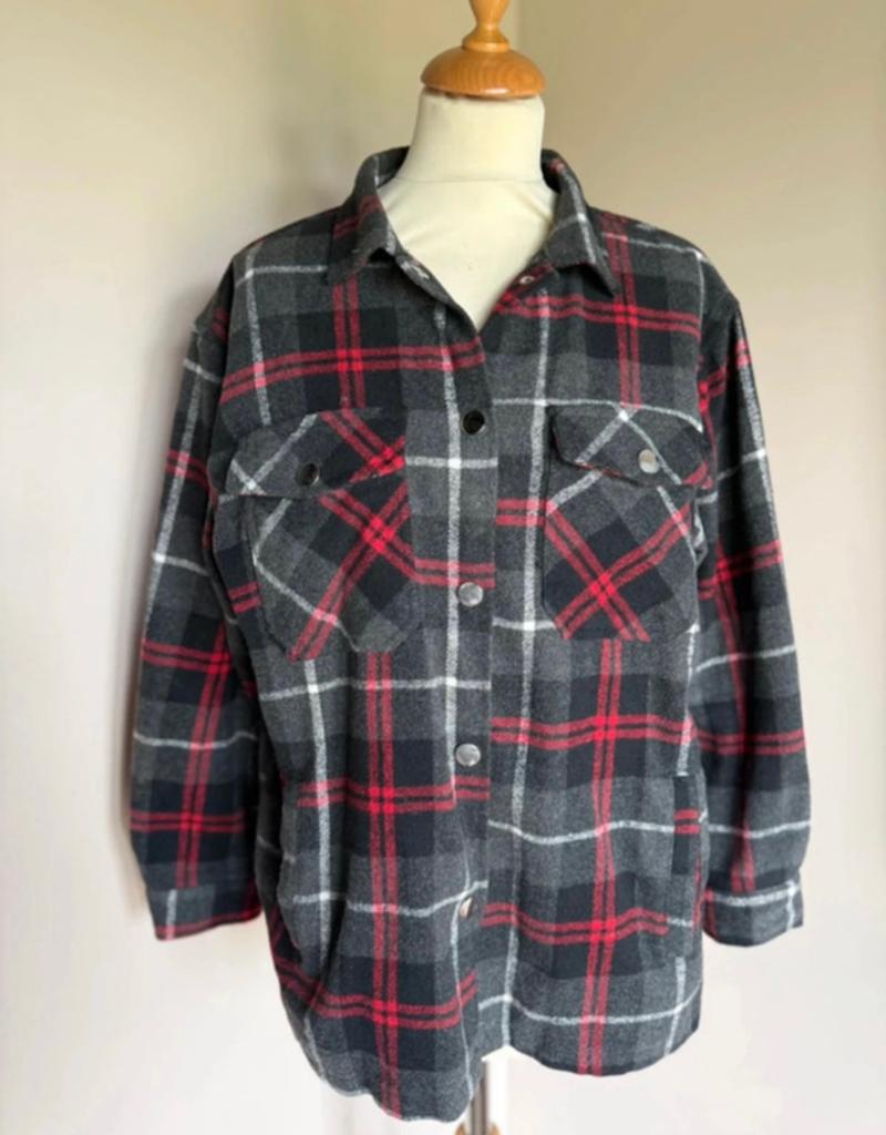 Geruite blouse/jas - Maat M/L, Ophalen of Verzenden, Zo goed als nieuw, Maat 38/40 (M), Zwart