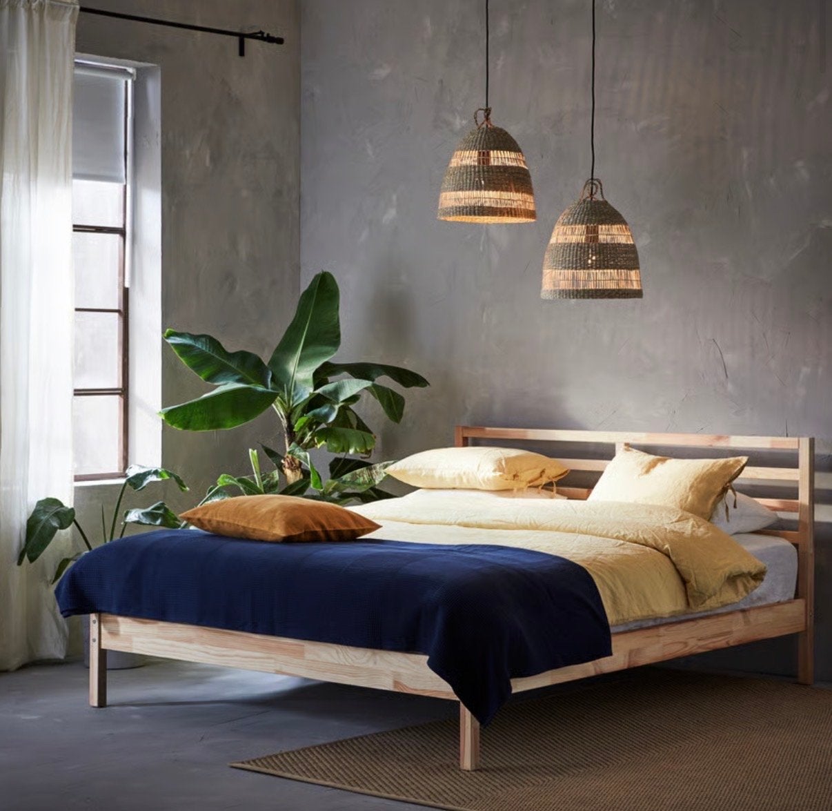 2 IKEA TORARED Hanglampenkappen Zeegras - Handgemaakt, Huis en Inrichting, Ophalen, Zo goed als nieuw, Natuurlijk materiaal