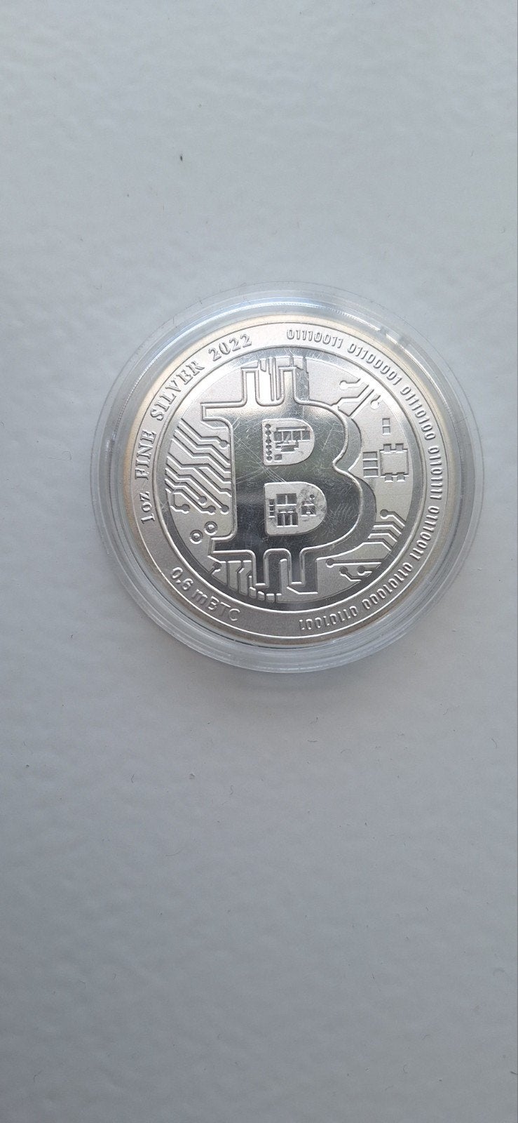2022 Bitcoin 1 oz Zilveren Munt, Ophalen, Zilver
