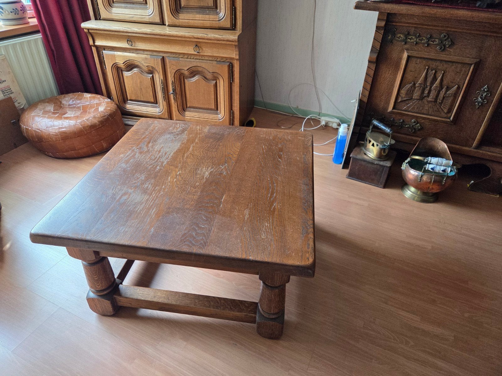 Massief eiken salontafel, Antiek en Kunst, Ophalen