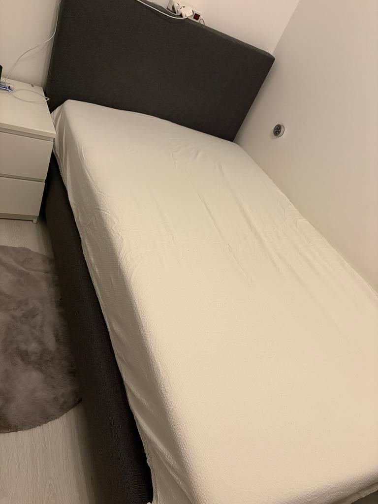 Bedframe met matras en topper 120x200, Ophalen, Gebruikt, Twijfelaar, 120 cm