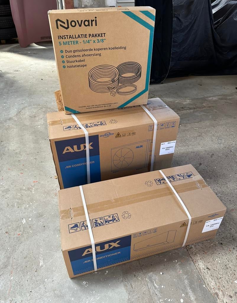 Complete Airco Set GEVULD!  (12000 BTU) – Merk AUX – NIEUW!, AUX, 3257LD, Nieuw, Ophalen of Verzenden