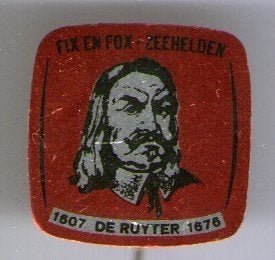 FIX & FOX Zeehelden Ruyter blik speldje ( W_304), Verzamelen, Ophalen of Verzenden, Zo goed als nieuw, Figuurtje, Speldje of Pin