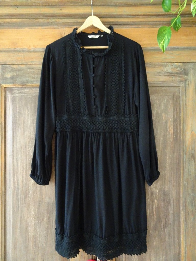 Zwarte boho bohemian jurk van CREAM maat 40, Kleding | Dames, Jurken, Zo goed als nieuw, Maat 38/40 (M), Zwart, Ophalen of Verzenden