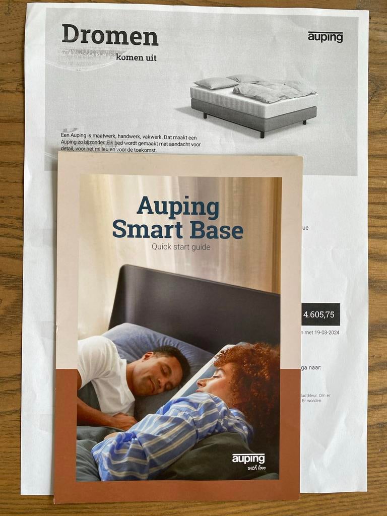 Auping boxspring 140x200 elektrisch verstelbaar, Ophalen, Blauw, Tweepersoons, 140 cm