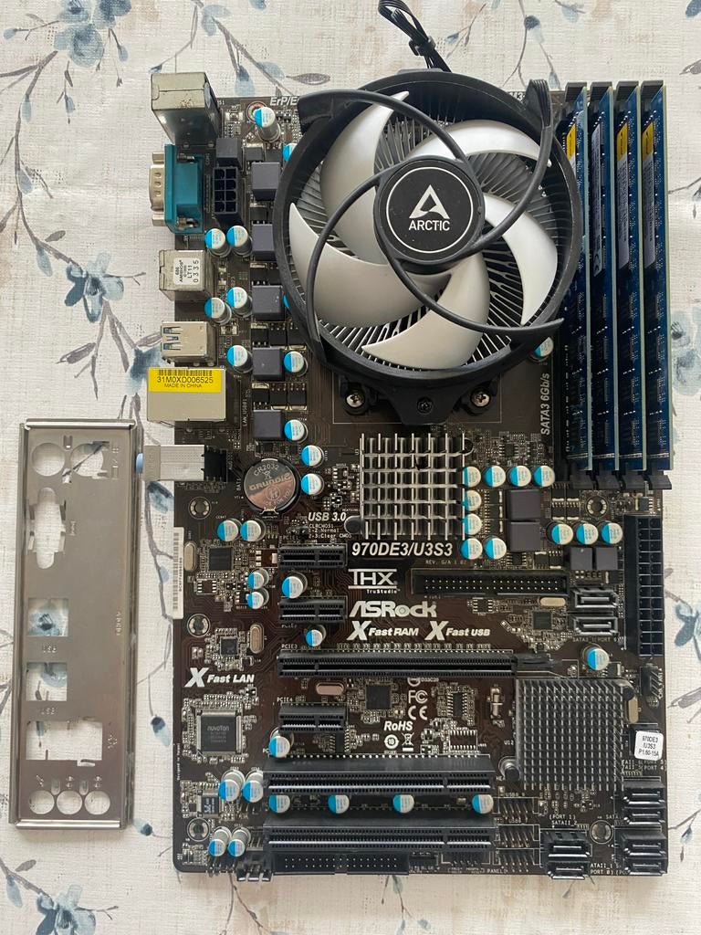 Moederbord met AMD FX 6100 CPU, Arctic Cooler & 16GB RAM, Ophalen of Verzenden, Gebruikt, AMD, DDR3