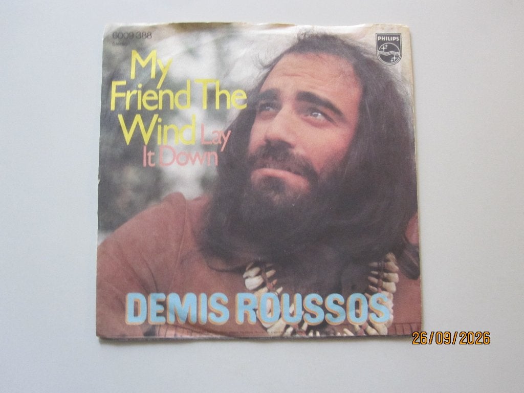 DEMIS ROUSSOS - my friend the wind - vinyl 7", Gebruikt, 7 inch, Ophalen of Verzenden, Pop