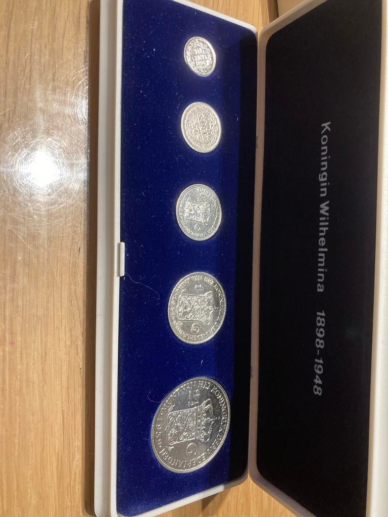 Muntset Koningin Wilhelmina 1898-1948 Zilver, Setje, Zilver, Koningin Wilhelmina, Overige waardes