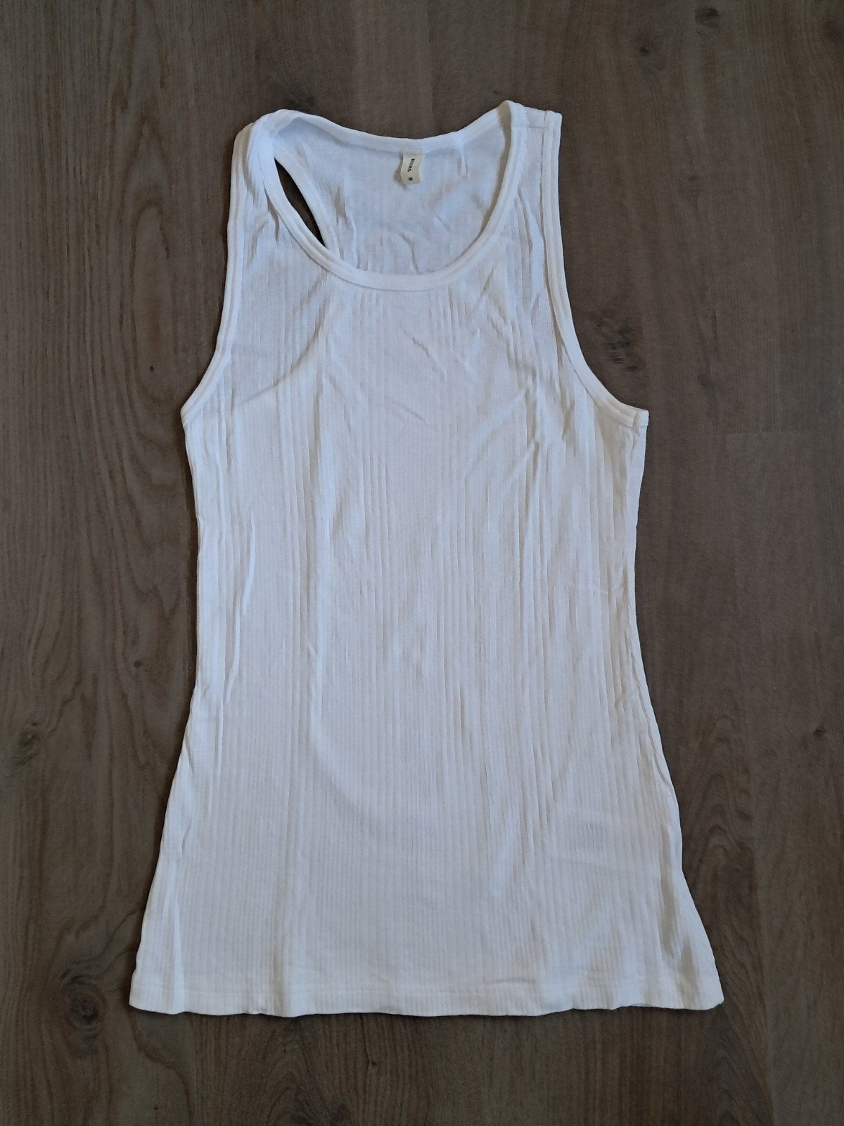 Dilling 100% Biologisch Katoenen Rib Tanktop, als nieuw, Maat 38/40 (M), Wit, Ophalen of Verzenden, Zo goed als nieuw