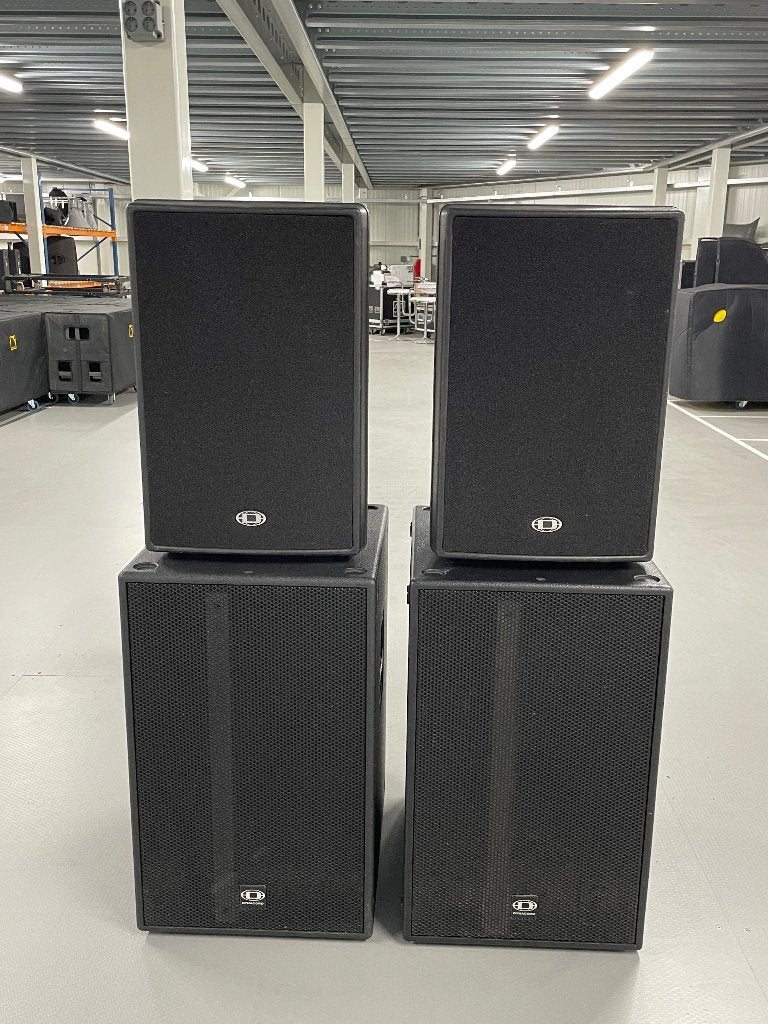 Dynacord Geluidsset met D15-3 toppen en Sub18 subwoofers, Ophalen, Gebruikt, Audio