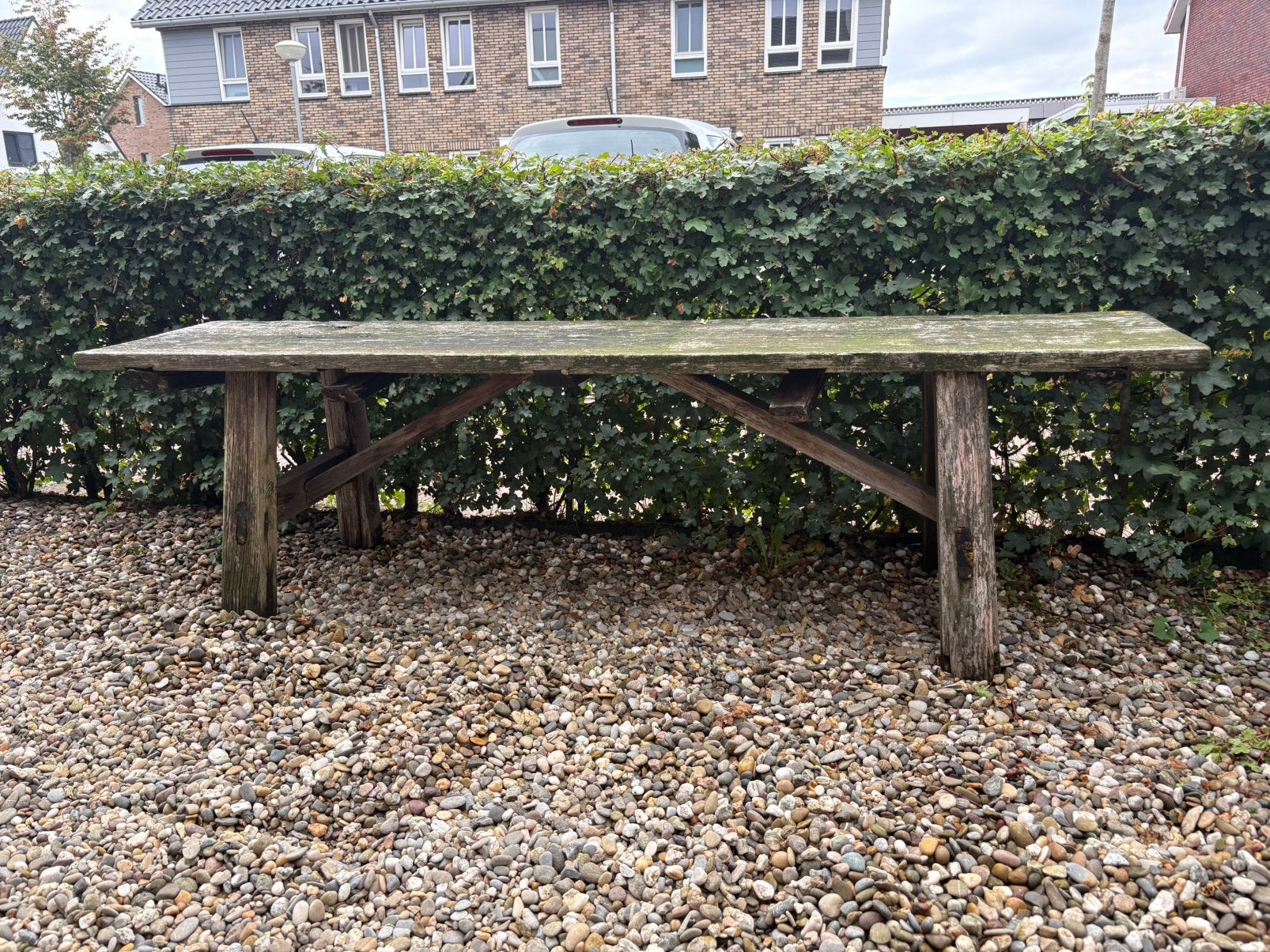 Houten bankje, Tuin en Terras, Ophalen, Gebruikt, Hout