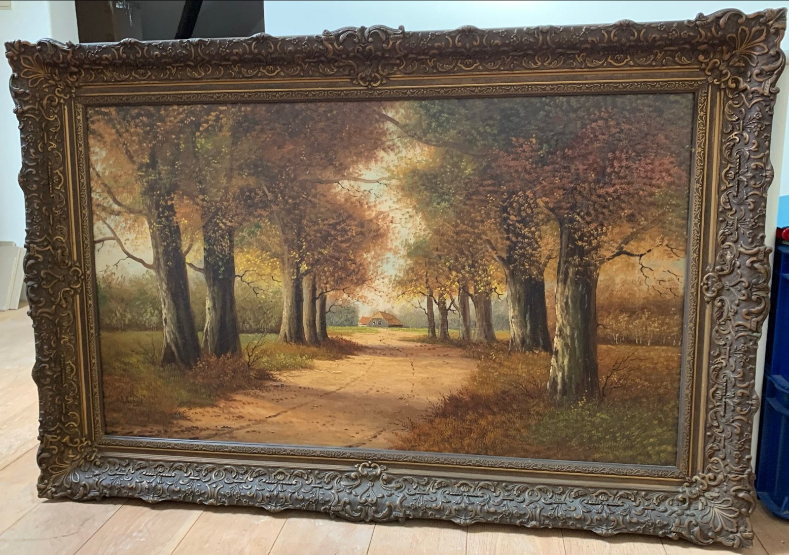 Sfeervol boslandschap schilderij, gesigneerd J. Somers, Antiek en Kunst, Ophalen