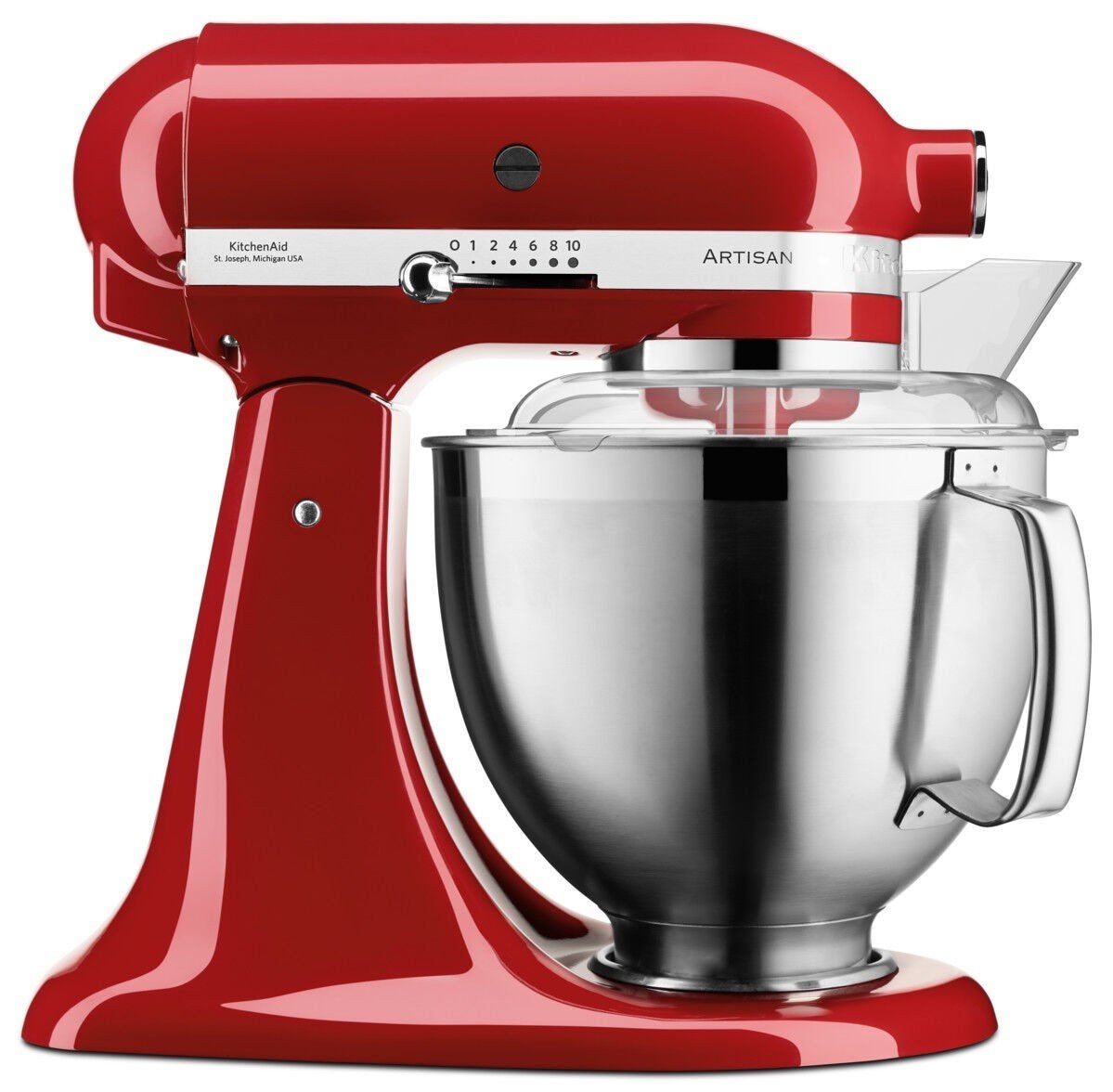 KitchenAid Artisan 185 Keukenmixer - Rood, 4 liter of meer, 3 snelheden of meer, Ophalen of Verzenden, Zo goed als nieuw