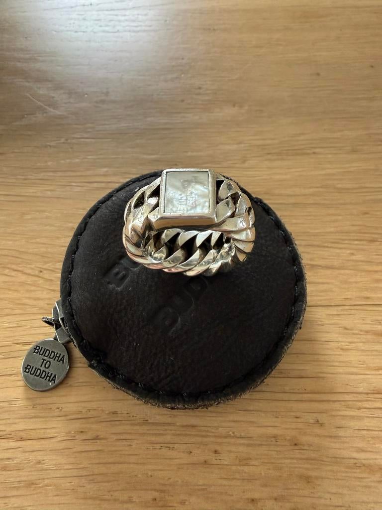 buddha to buddha ring chain maat19 ( limited ), Sieraden, Tassen en Uiterlijk, Ringen, Zo goed als nieuw, Dame of Heer, 19 tot 20