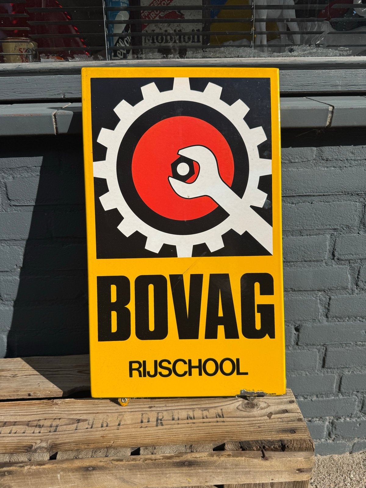 Vintage BOVAG Rijschool Reclamebord - Uniek Verzamelobject, Ophalen of Verzenden