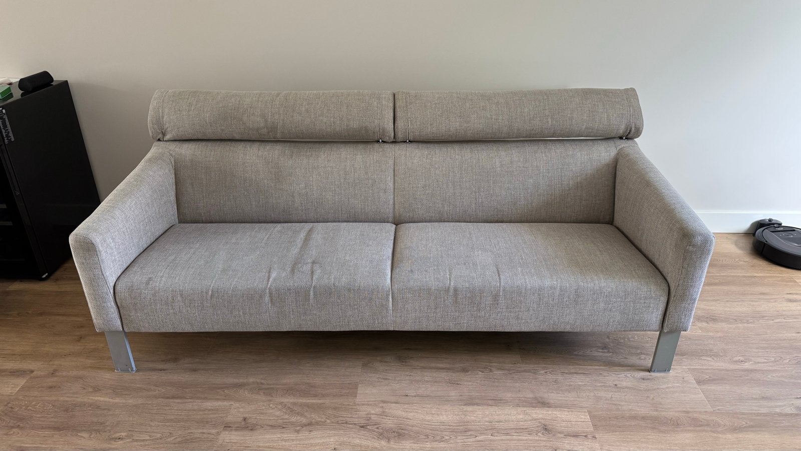 Leolux bank met verstelbare hoofdsteun, Ophalen, Gebruikt, Driepersoons, 75 tot 100 cm