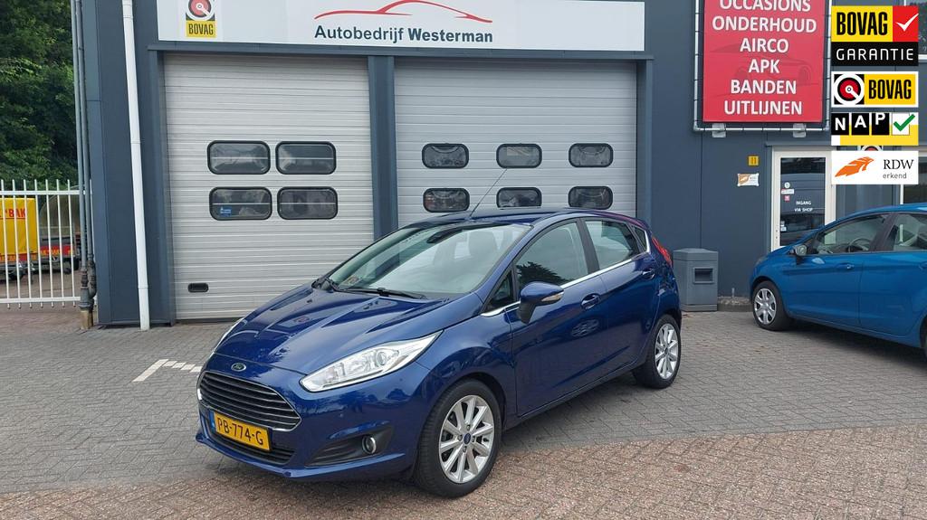 Ford Fiesta 1.0 EcoBoost Titanium NAP/BTW/Cruise control, Auto's, 101 pk, Euro 6, Blauw, 23 km/l