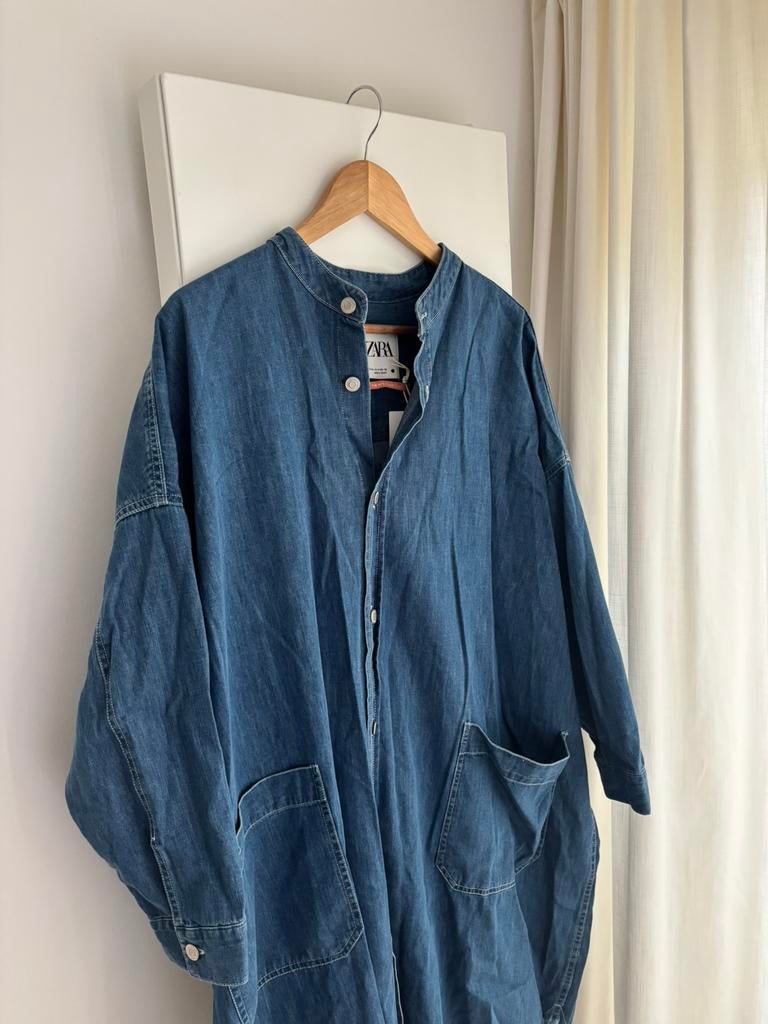 Zara denim zomer jas,zomer jurk,lange overhemd blouse,maat M, Ophalen of Verzenden, Nieuw, Maat 38/40 (M), Blauw