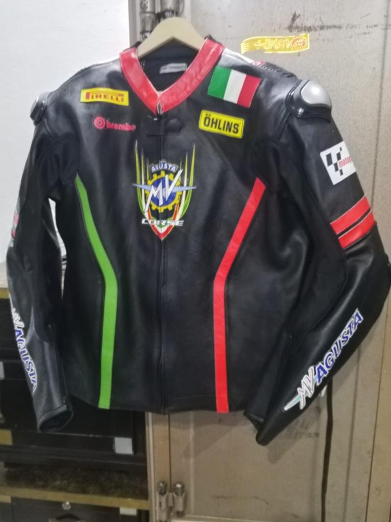 MV Agusta Corse Leren Motorjas - Zwart/Wit/Rood, Heren, Jas | leer, Ophalen of Verzenden, Nieuw zonder kaartje