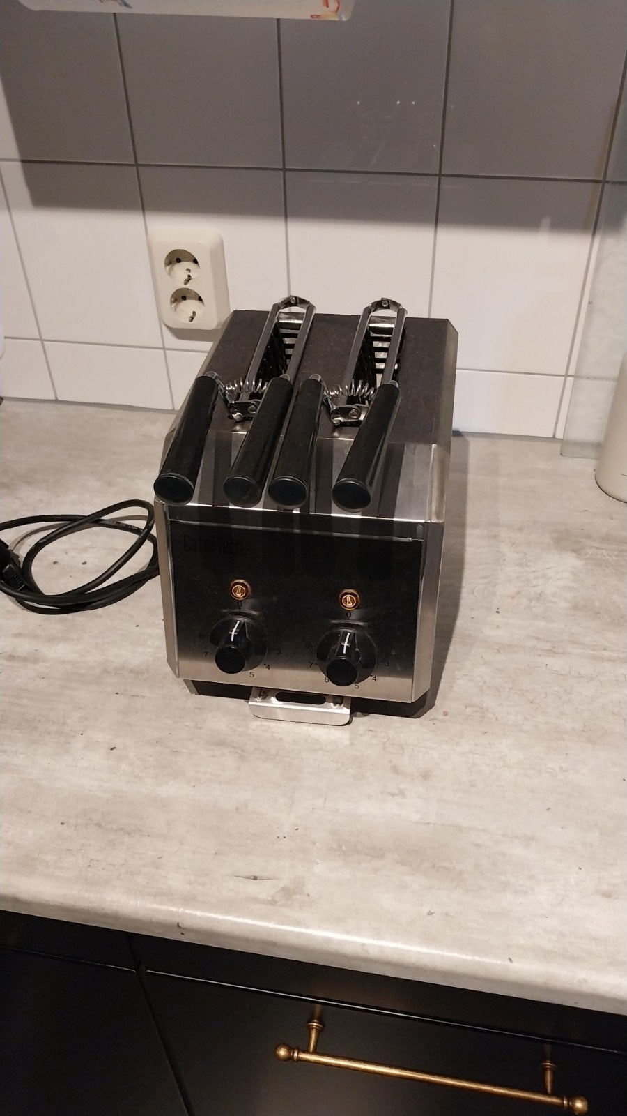 Catertech Sandwich Toaster - Professioneel RVS Tosti-ijzer, Witgoed en Apparatuur, Broodroosters, Ophalen of Verzenden, Gebruikt