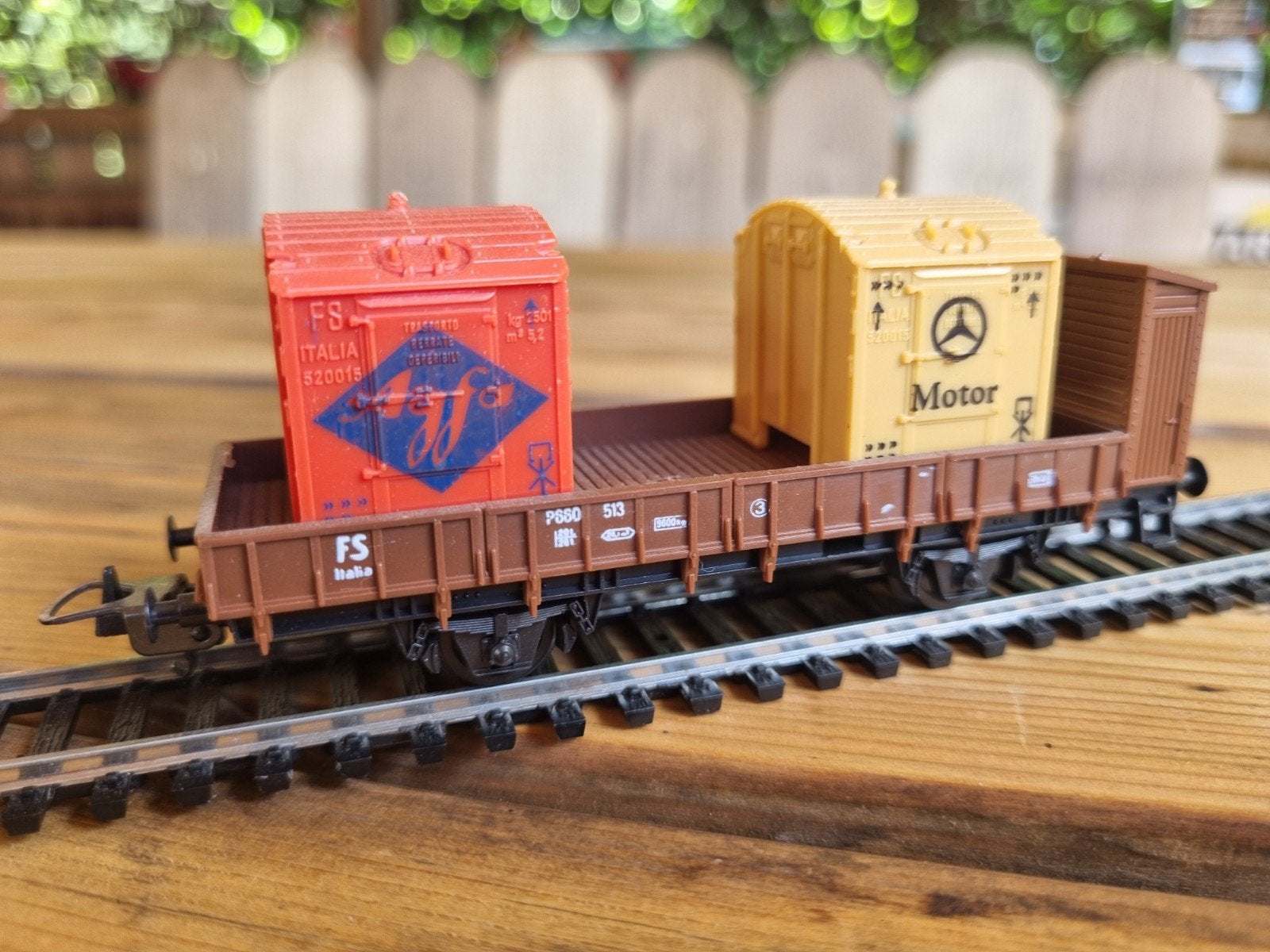 Lima platte wagon met lading (FS Italia), Ophalen of Verzenden, Gelijkstroom, Wagon, Lima