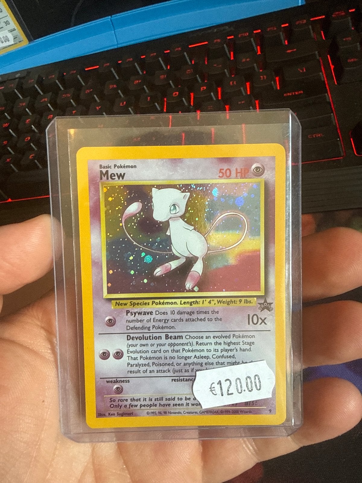 Mew Holo Rare WOTC Black Star Promo #8 Pokémon Kaart, Ophalen of Verzenden, Zo goed als nieuw, Losse kaart, Foil