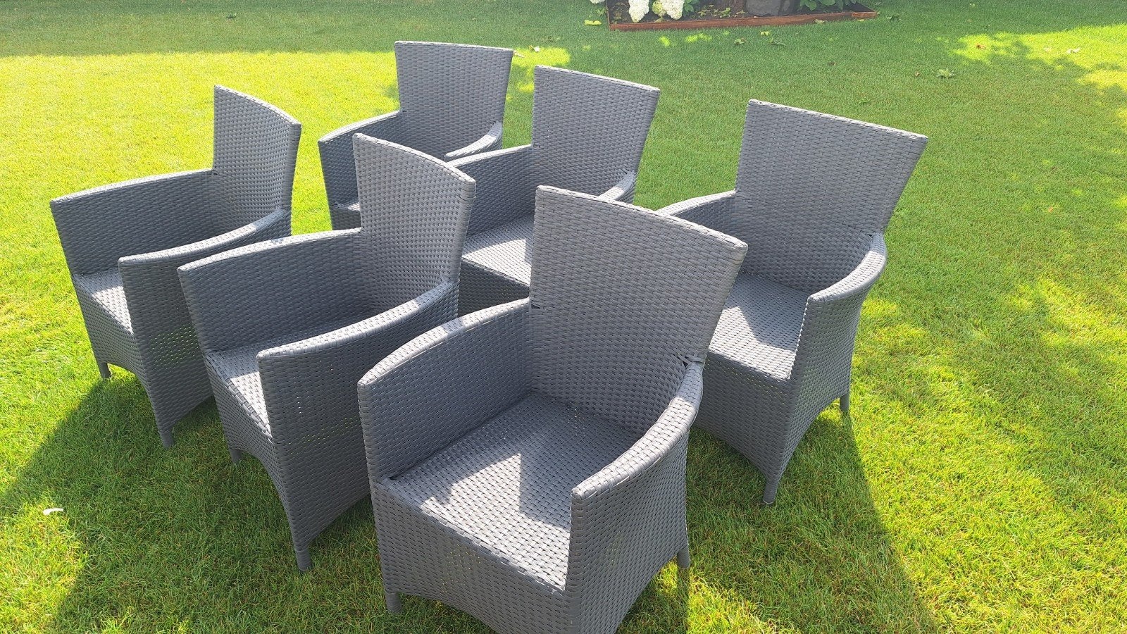 Wicker Tuinstoelen 6 stuks - PR Design, Ophalen, Gebruikt, Wicker, Tuinset