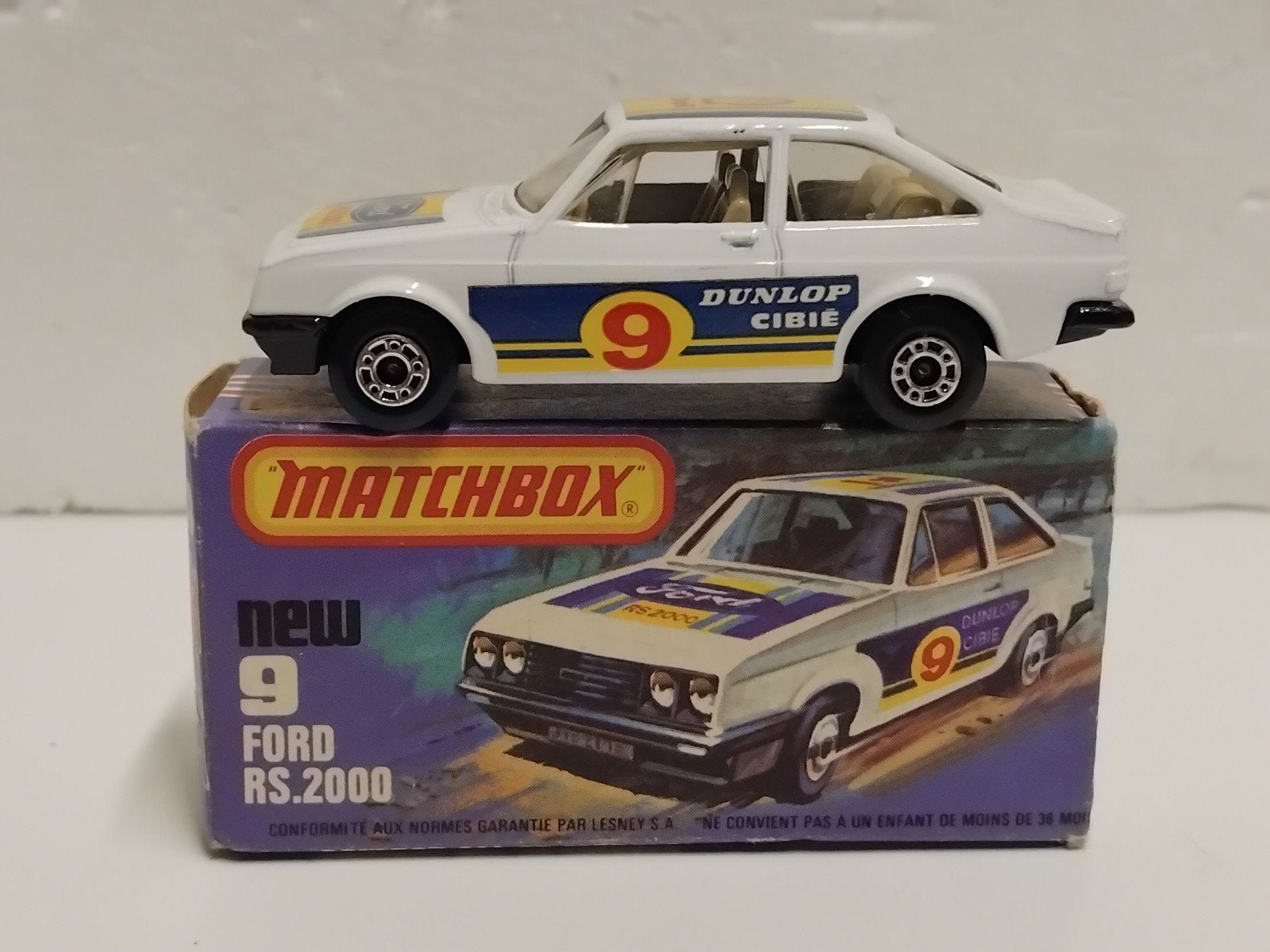 Matchbox #9. Ford Escort RS 2000 wit 1977 Superfast 3INCH, Ophalen of Verzenden, Zo goed als nieuw, Auto