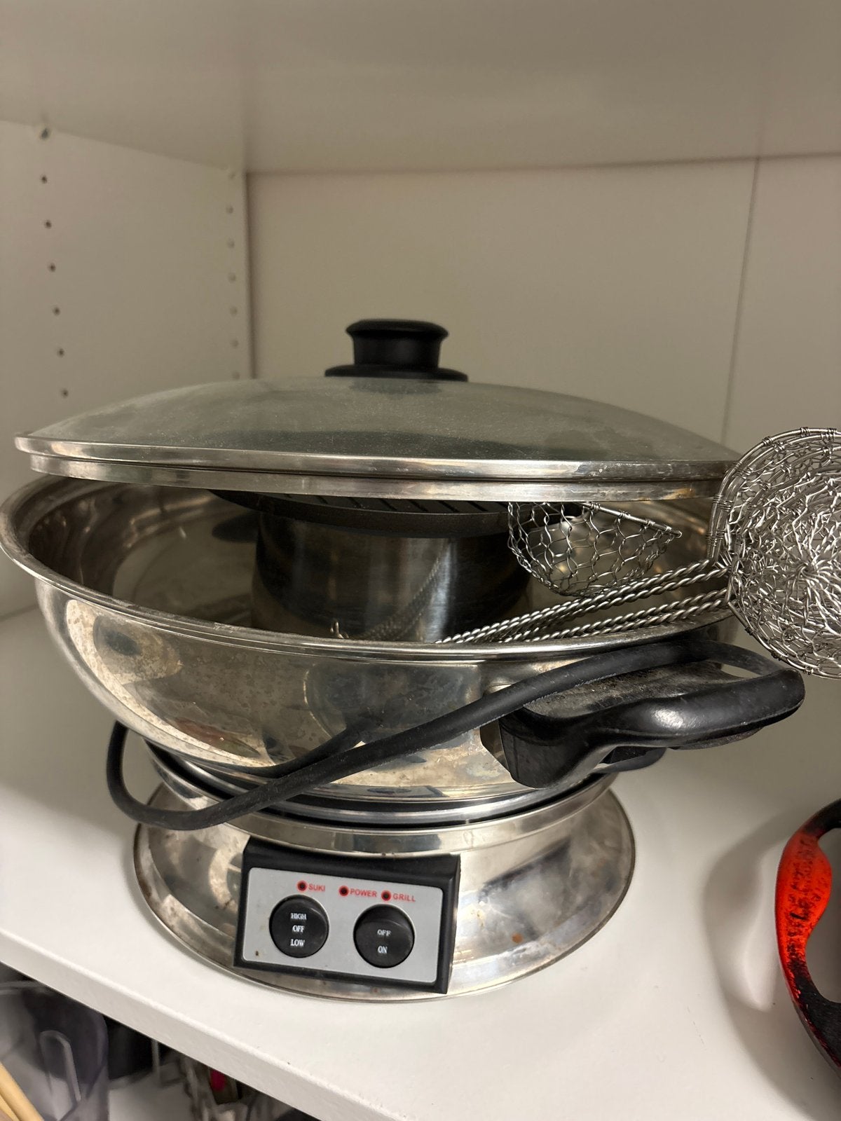 Elektrische Hot Pot / Suki Yaki Pan met Grillfunctie, Ophalen of Verzenden, Gebruikt