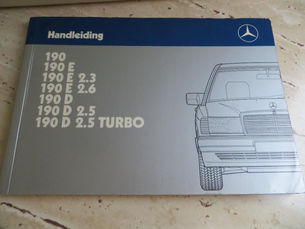 Instructieboek Mercedes 190 -190 E 2.6, 190 D, D 2.5 W201 88, Ophalen of Verzenden