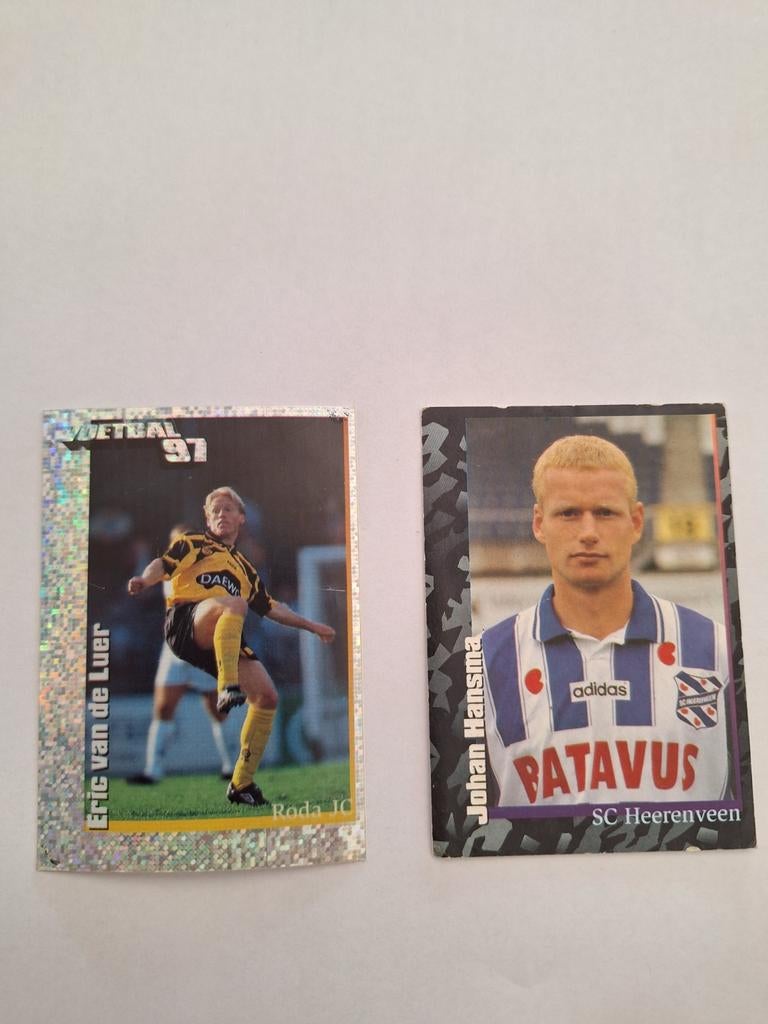 Voetbal 97 Panini stickers Eric van der Luer & Johan Hansma, Ophalen of Verzenden, Zo goed als nieuw, Poster, Plaatje of Sticker
