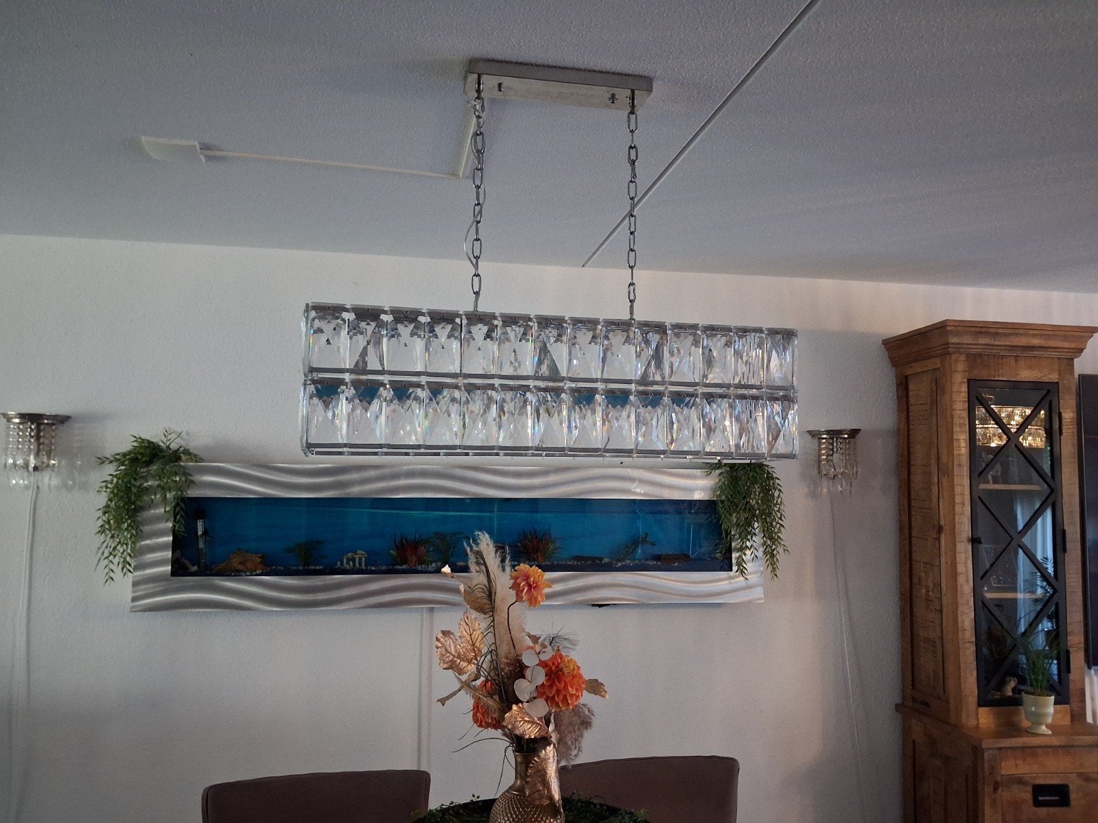 Kristallen hang- en wandlampen (rond & rechthoekig), Ophalen of Verzenden, Gebruikt, Glas, Modern, Klassiek, Kristal