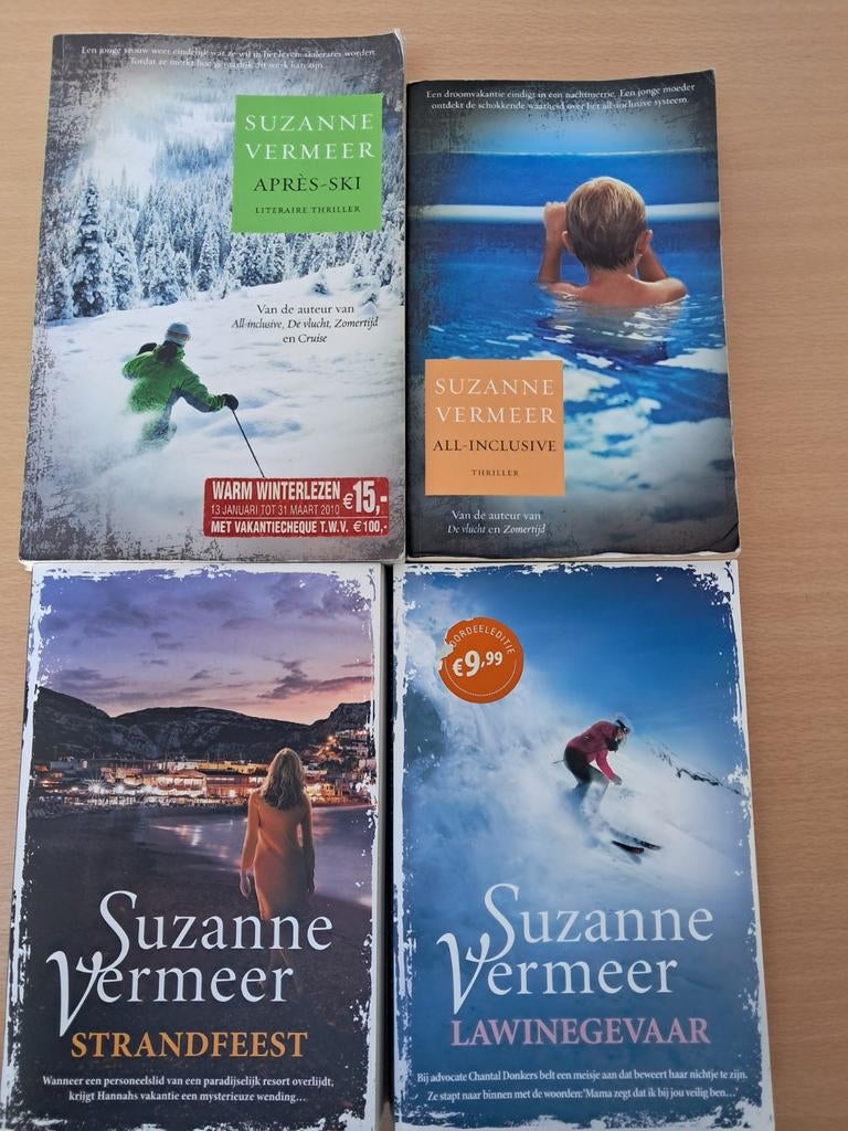 4 thrillers van Suzanne Vermeer, Ophalen of Verzenden