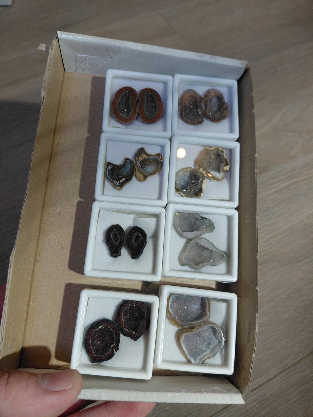 Prachtige set met geode paartjes oorbellen edelsmid, Ophalen of Verzenden, Nieuw