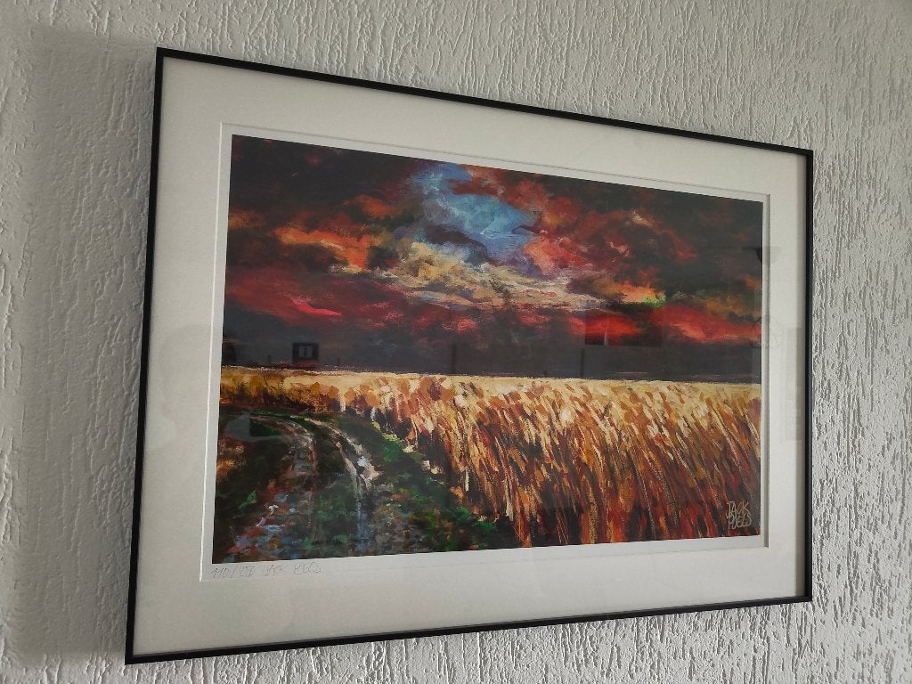 Jack Poels Giclée - De Peel in brand, Antiek en Kunst, Ophalen, Gelimiteerde oplage, Giclée, Landschap
