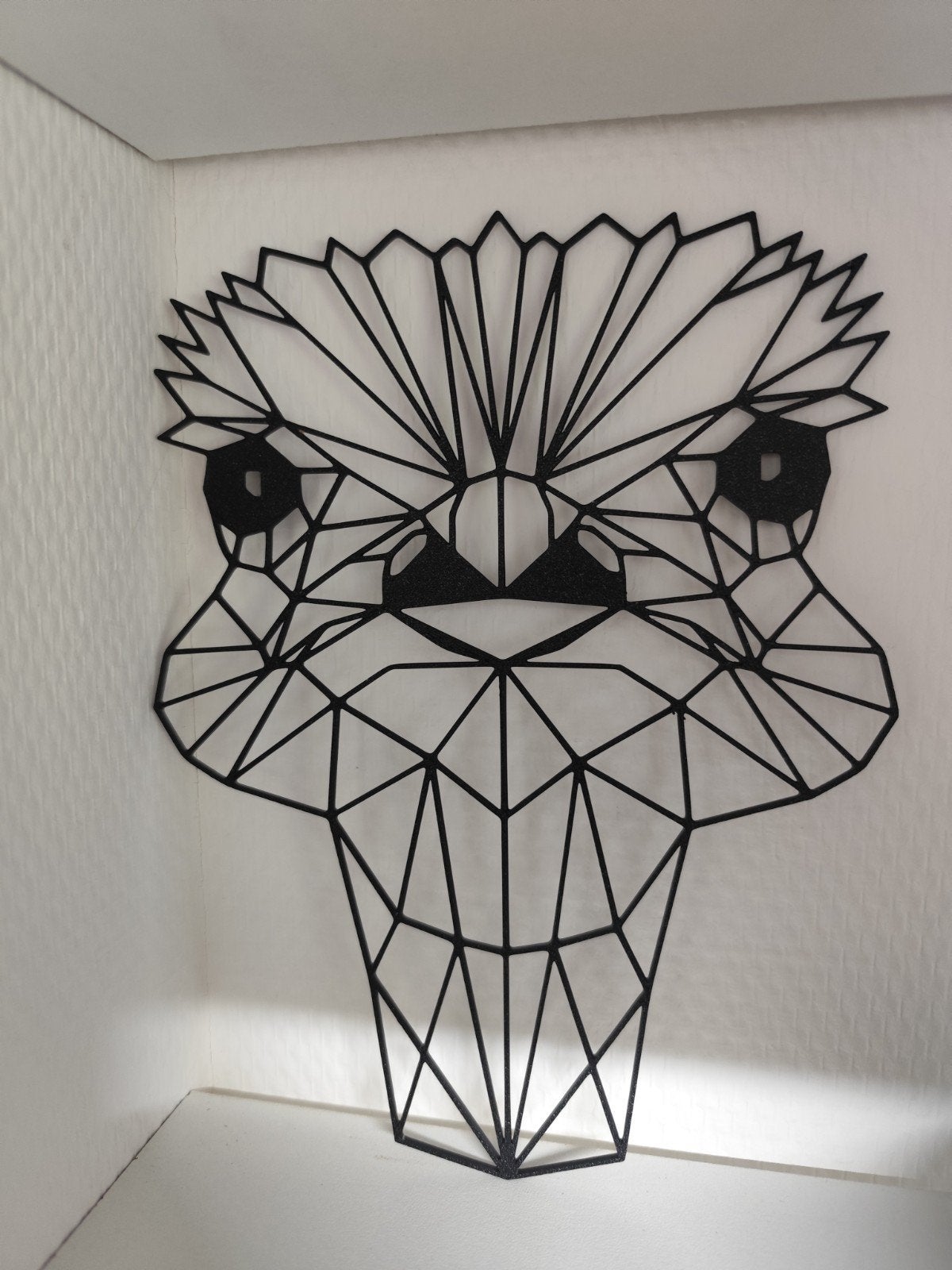 Struisvogel wanddecoratie - Geometrisch design, Zwart, Nieuw, Kunststof, Ophalen of Verzenden
