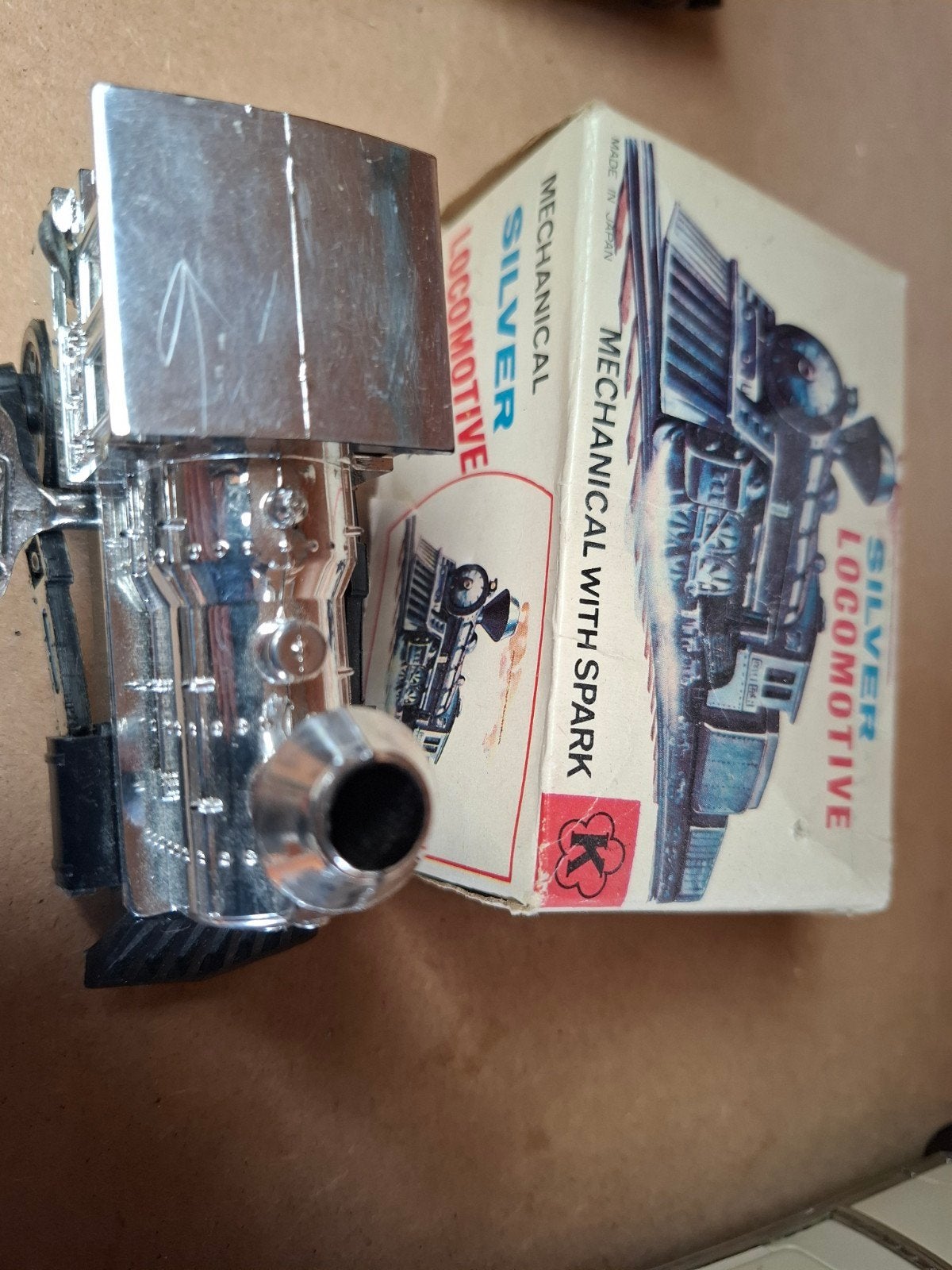 Mechanische Zilveren Locomotief met Vonk, Made in Jap, Ophalen of Verzenden, Gebruikt