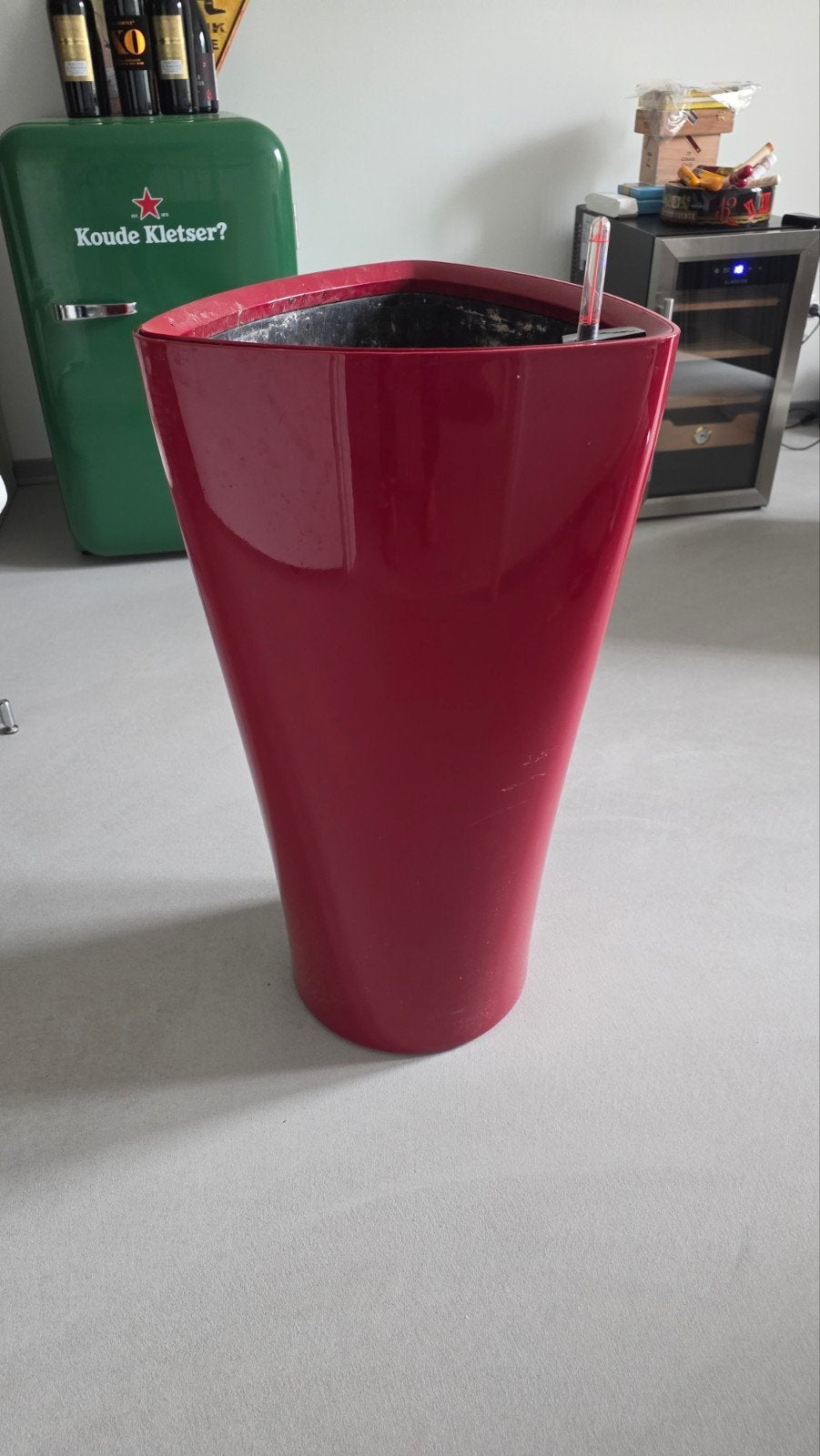 Rode bloempot Lechuza Delta Premium 40, Tuin en Terras, Kunststof, Gebruikt, Minder dan 60 cm, Ophalen of Verzenden