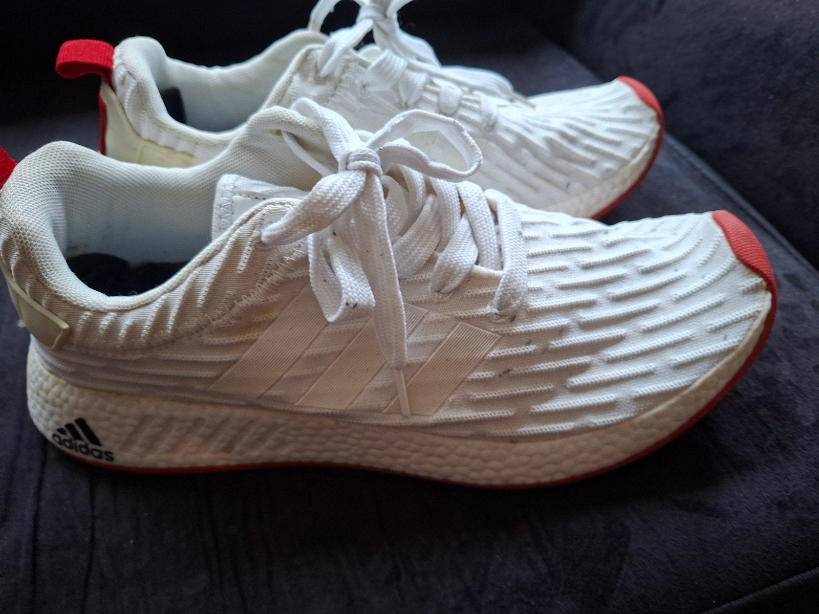 Adidas heren sneakers - Maat 44 - Wit met rood, Ophalen of Verzenden