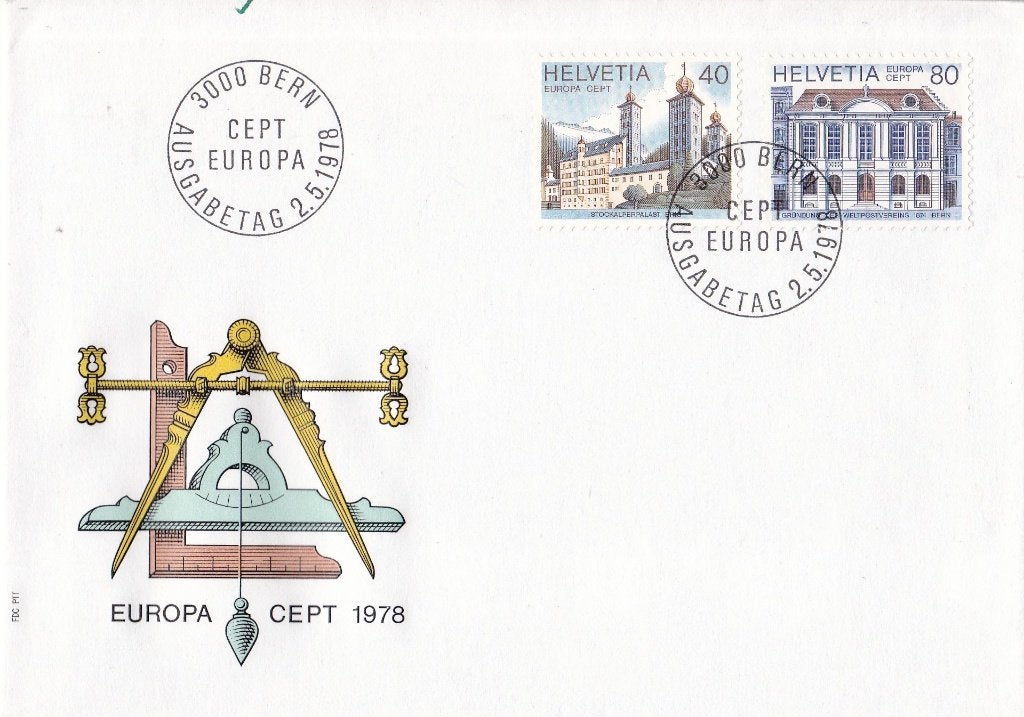 Europa/CEPT - FDC - 1978 – Zwitserland, Postzegels en Munten, Ophalen of Verzenden, Onbeschreven, Europa