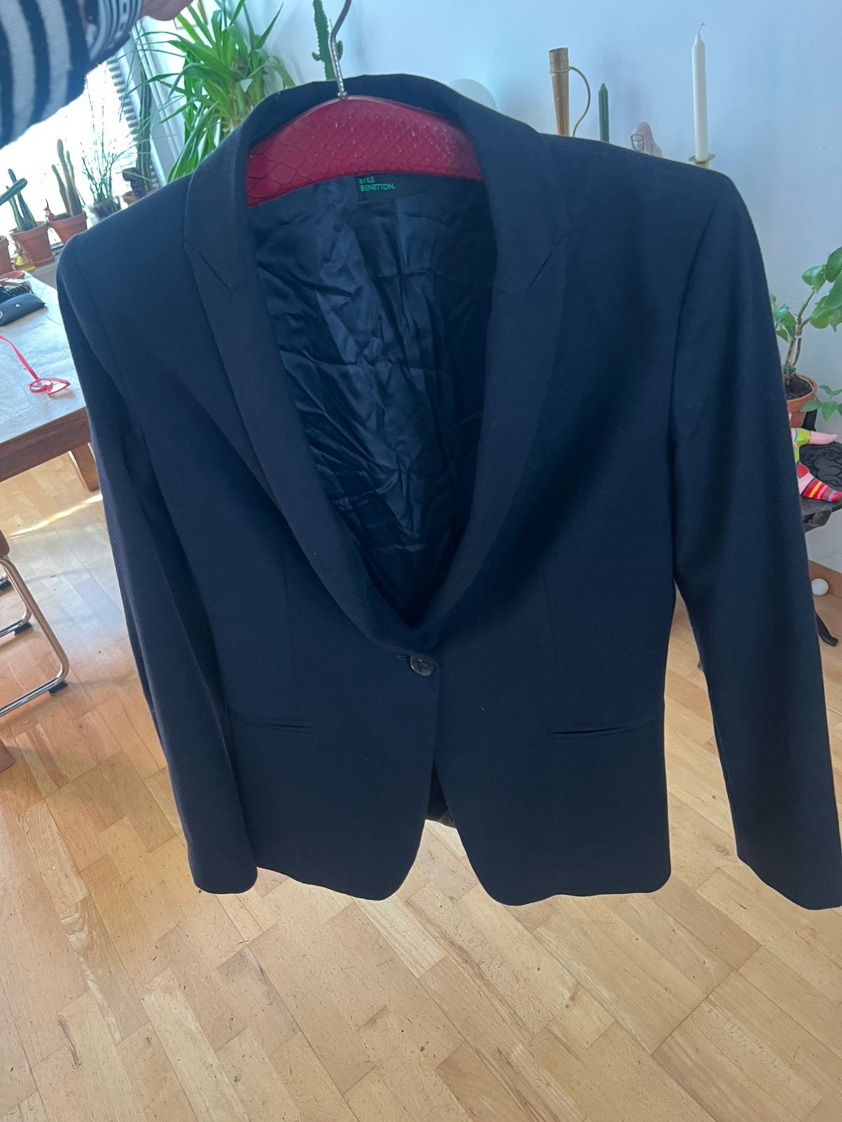 Benneton Donkerblauwe Blazer maat 36, Ophalen of Verzenden, Zo goed als nieuw, Maat 36 (S), Blauw