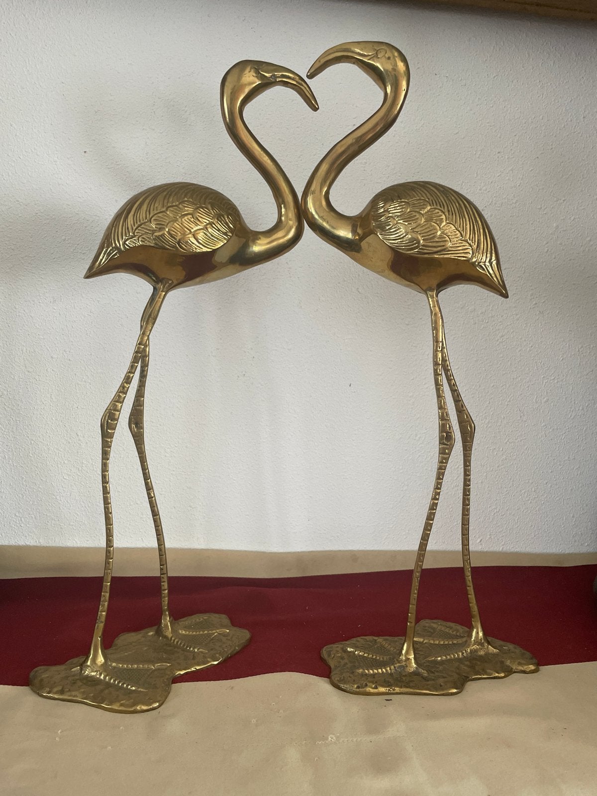 Set van 2 messing flamingo's - 48cm hoog, Ophalen of Verzenden