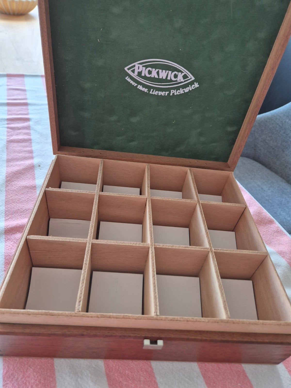 Vintage Pickwick Theedoos - Houten Opbergdoos, Antiek en Kunst, Ophalen of Verzenden