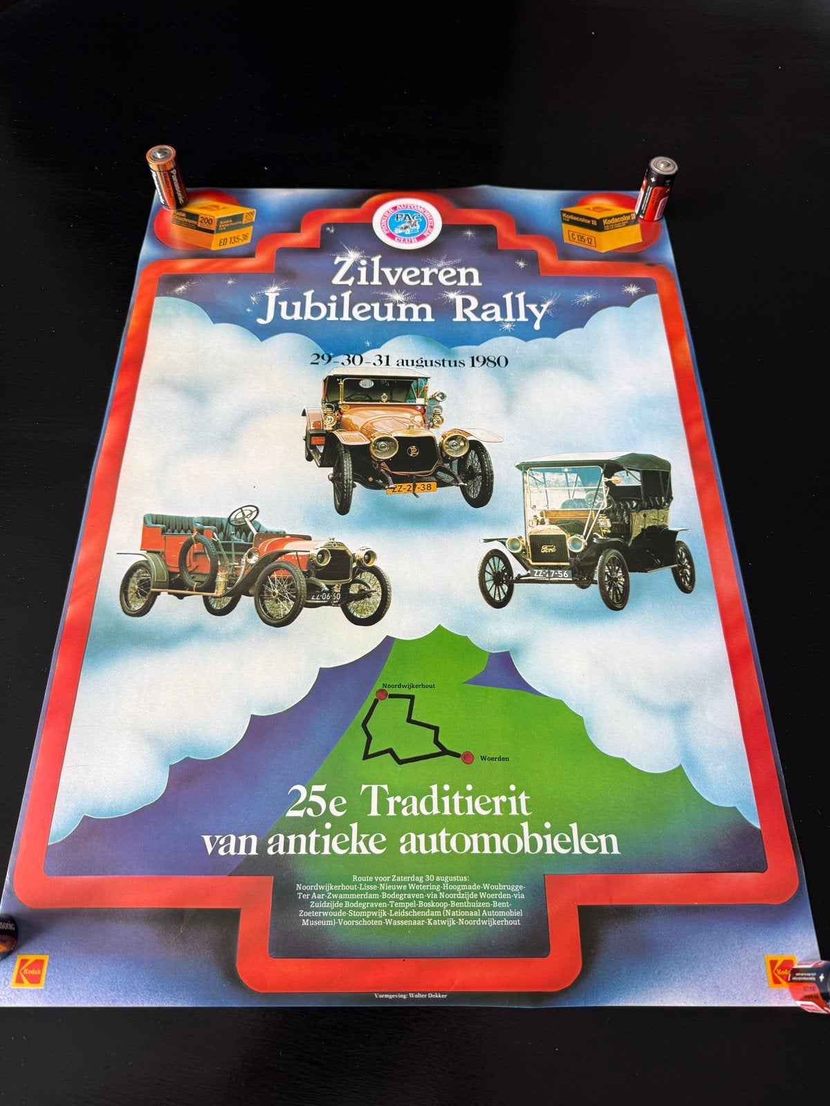 Vintage Poster Zilveren Jubileum Rally 1980 PAC Club, Ophalen, Sport, A1 t/m A3, Rechthoekig Staand