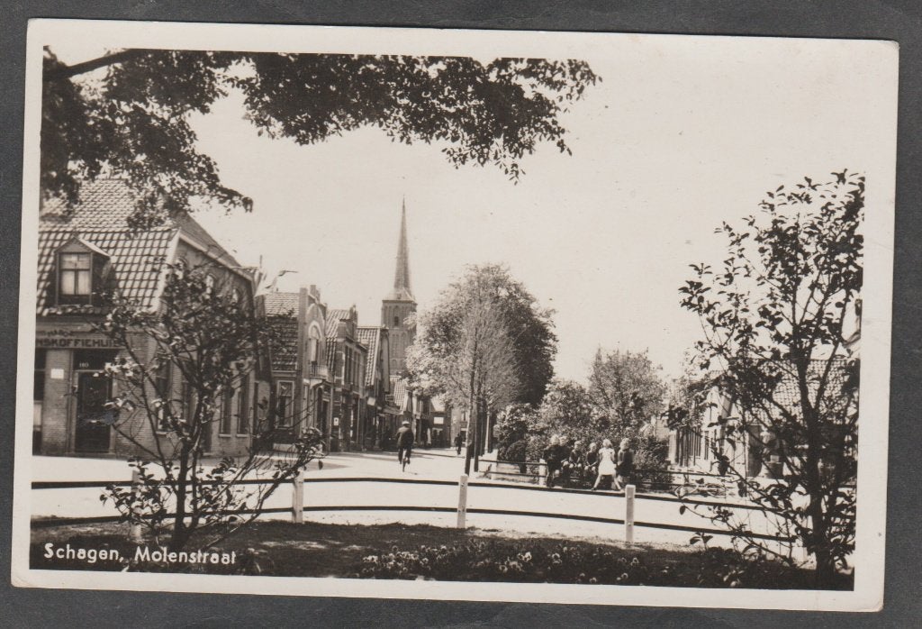 schagen molenstraat, Verzenden, 1940 tot 1960, Gelopen, Noord-Holland