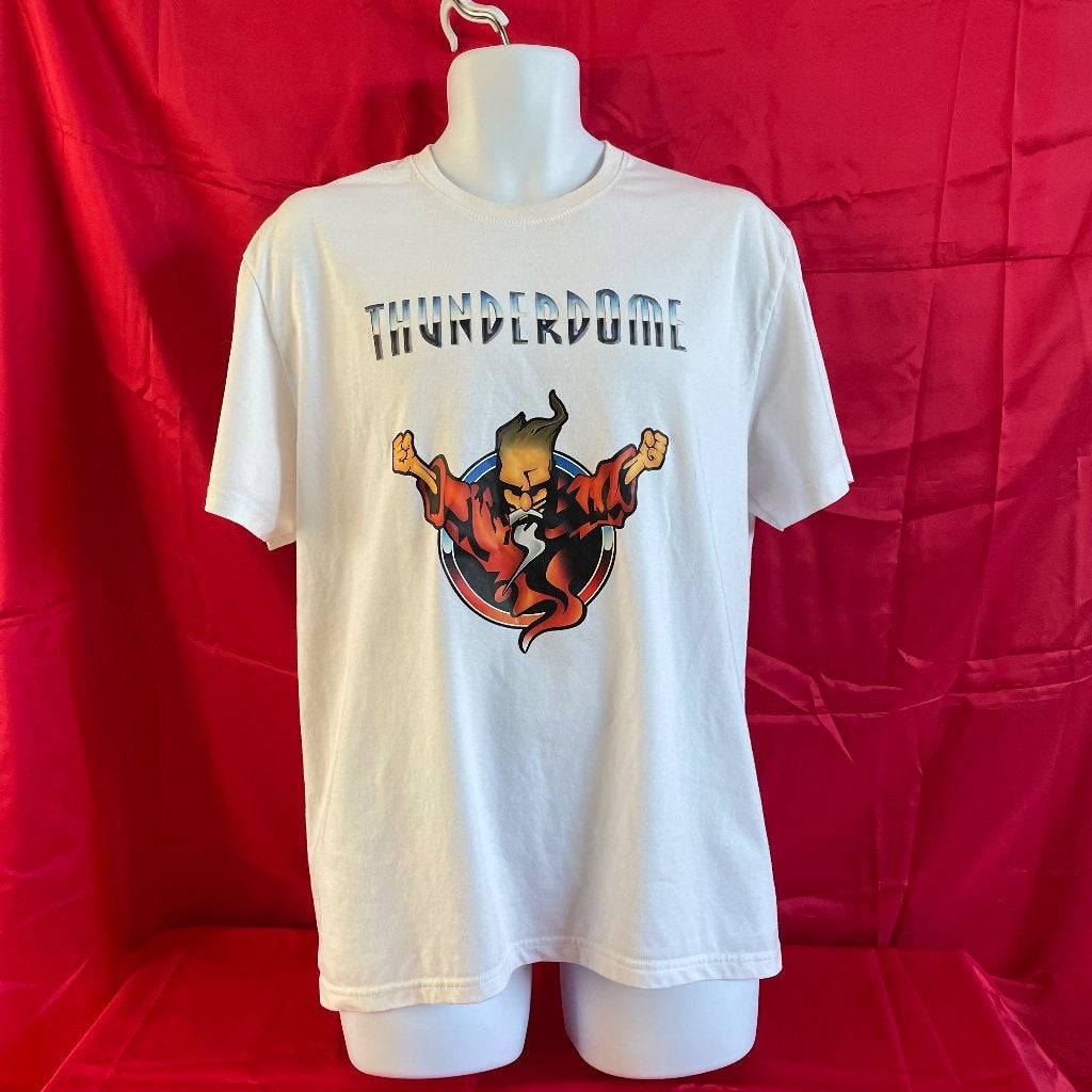 Thunderdome Wizard T-shirt wit hardcore gabber 2XL, Ophalen of Verzenden, Gedragen, Overige maten, Wit